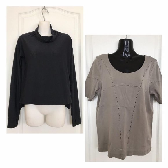 2 Athletic Tops MPG Long Sleeve Funnel Neck Pullover & Puma Short Sleeve T-Shirt - Picture 1 of 4